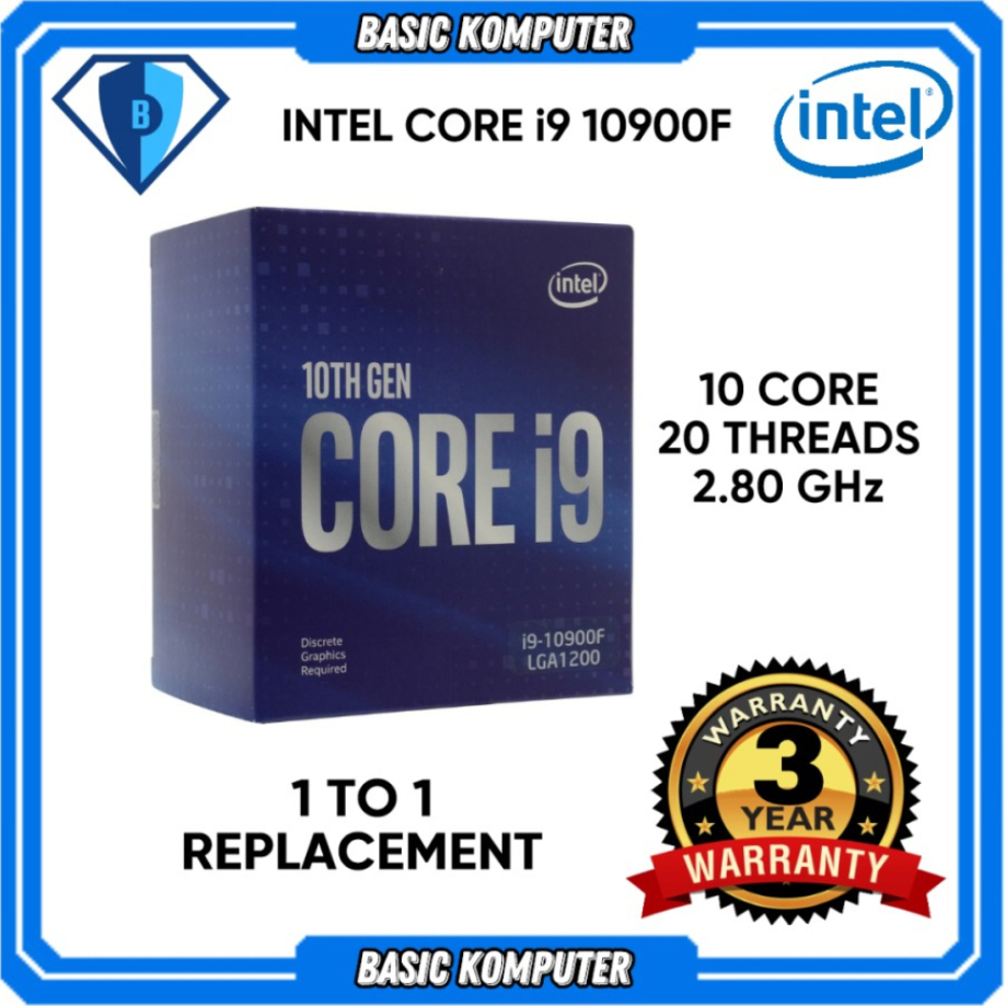 處理器英特爾酷睿 i9 10900F 2.8 GHz BOX SOCKET 1200 3 年保修