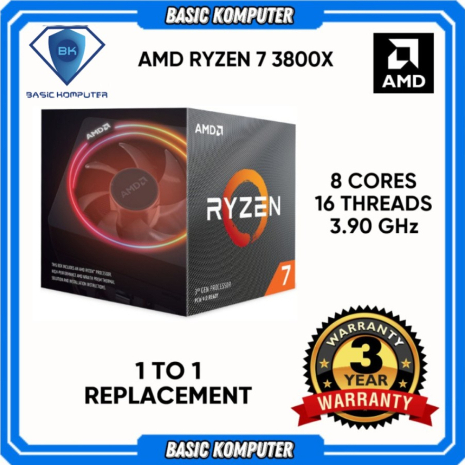 Amd RYZEN 7 3800X 3.9 GHz CPU 盒插座 AM4 3 年保修