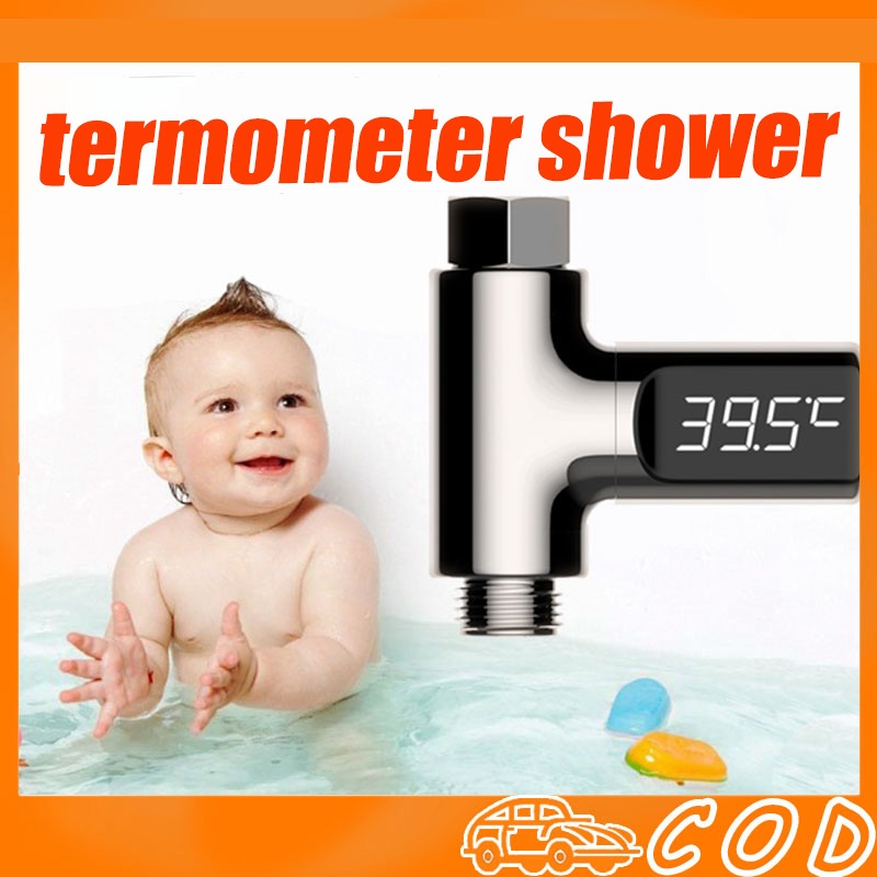 Layar 淋浴溫度計帶 LED 屏幕成人和嬰兒帶溫度計嬰兒沐浴水龍頭水溫計水淋浴溫度計和測量淋浴水溫度的工具