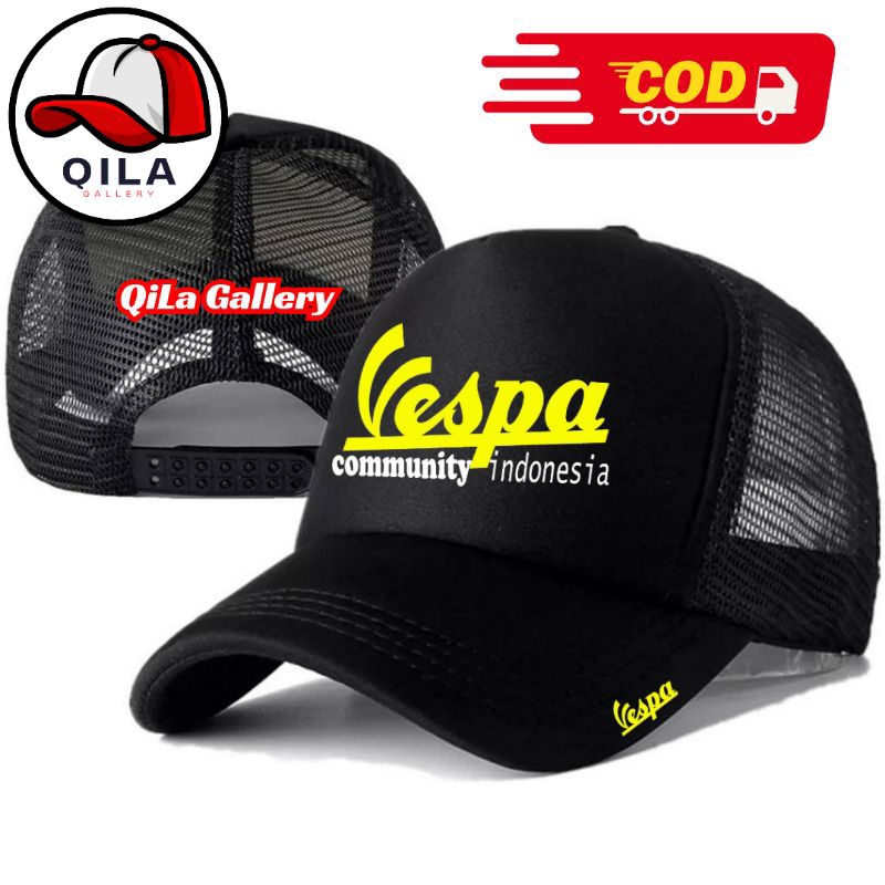 暢銷畫廊 VESPA 卡車司機帽 VESPA Distro 帽子 Logo VESPA 帽子高級成人男士帽子原創男士網帽