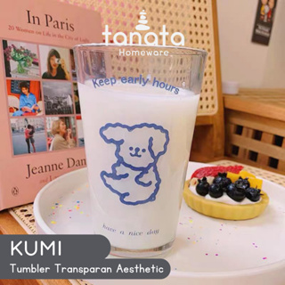 Kumi 極簡飲水瓶清水玻璃杯唯美咖啡茶字瓶高級咖啡茶玻璃瓶透明飲水杯
