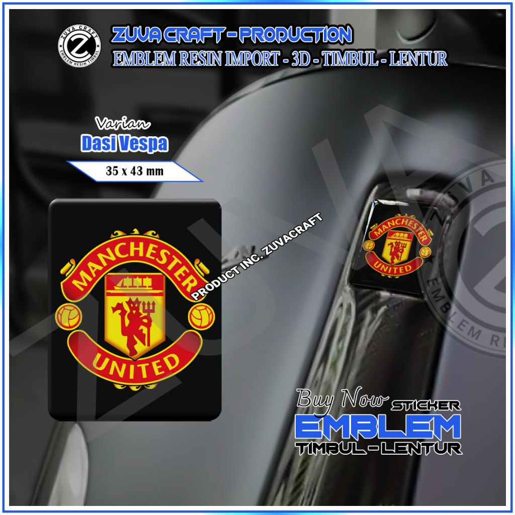 Vespa 徽章貼紙 MU MANCESTER UNITED EMBLEM 壓花 Vespa 貼紙 Vespa 領帶 V