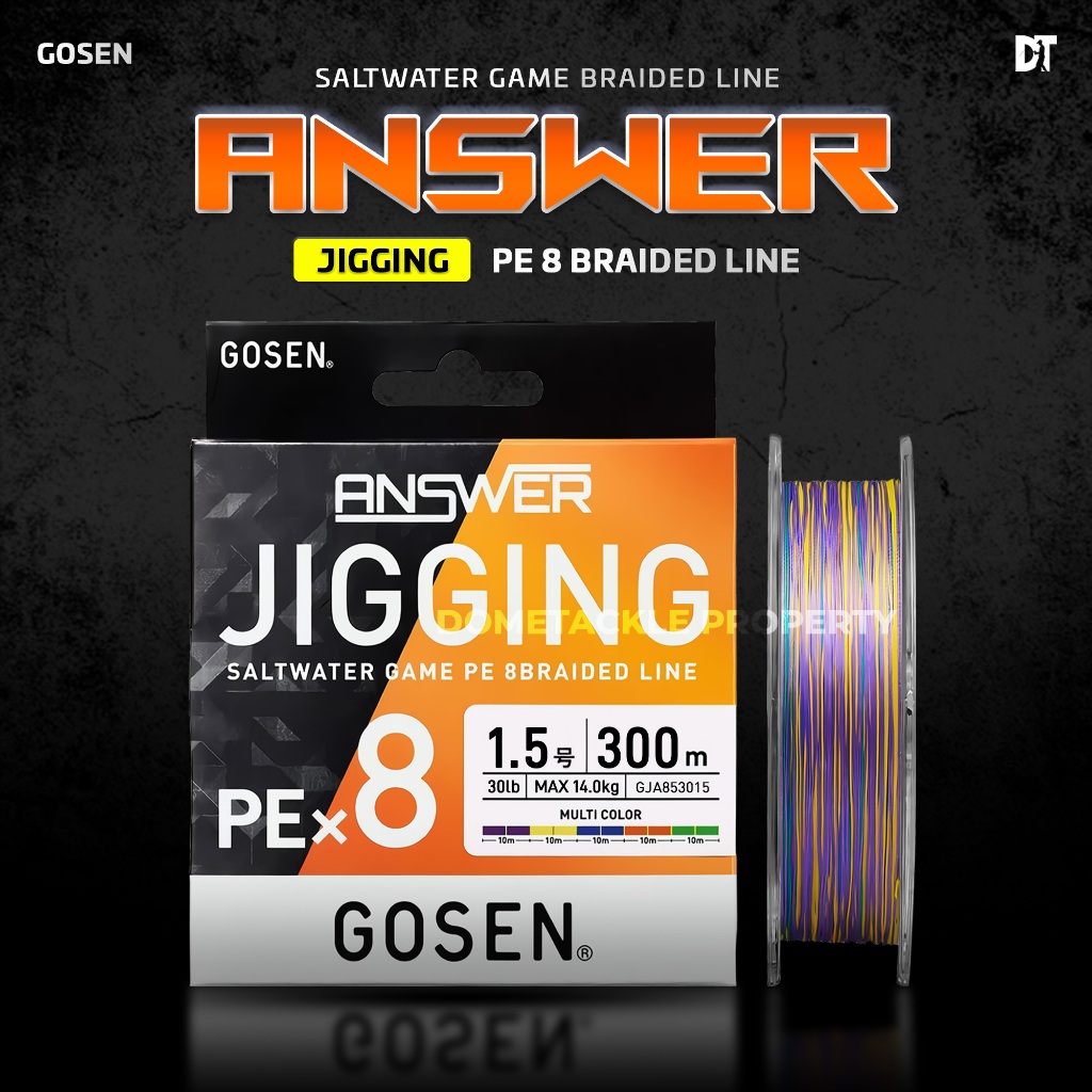 Gosen Answer Jigging X8編織PE繩300米釣魚線日本多色PE線跳汰機