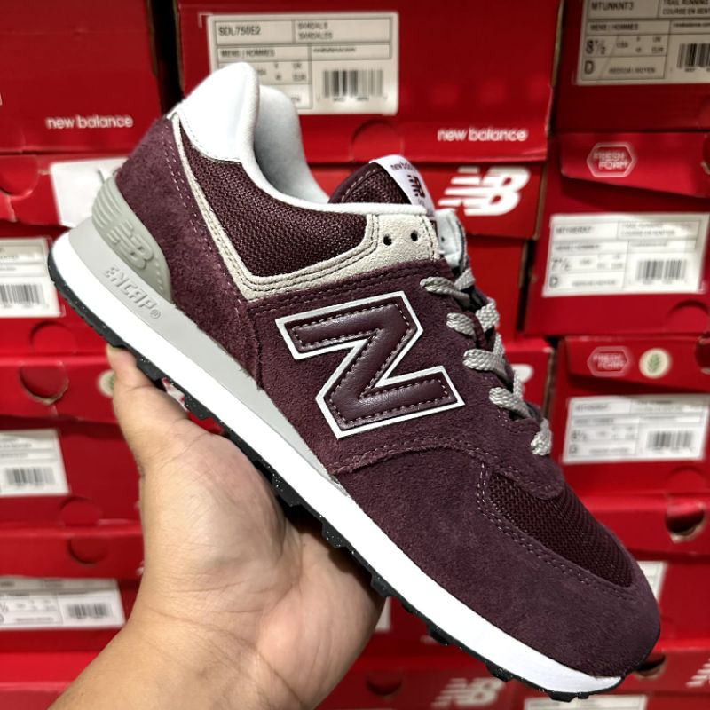 紐巴倫 New BALANCE 574 男士原裝酒紅色運動鞋