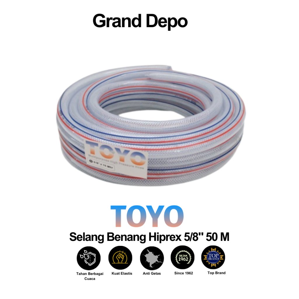 Toyo Hiprex 螺紋水管 5/8 50 米