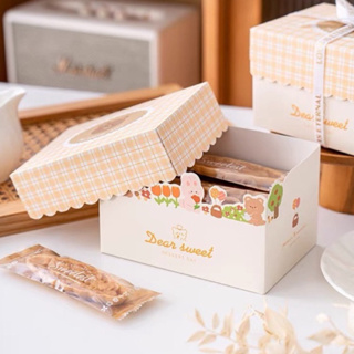 盒子可愛韓國小熊盒高級蛋糕蛋糕包裝紀念品食品籃盒進口獨特可愛紙包裝甜點布朗尼麻糬零食巧克力
