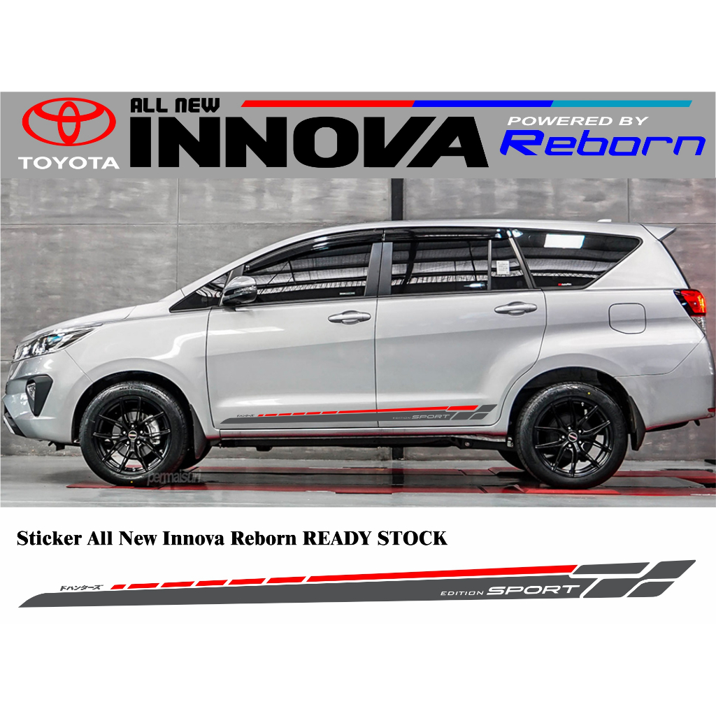 豐田 貼紙 TOYOTA 全新 INNOVA REBORN TERBARU 貼紙配件條紋汽車 INNOVA REBORN