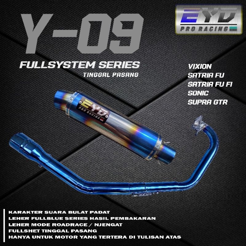 Vixion FU FUFi Sonic Supra GTR 排氣原裝 EYD Proracing 型 Y-09 藍金帶