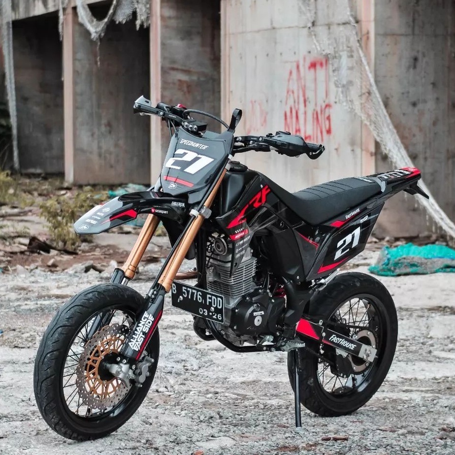 Hitam 貼花 crf 150l 全身貼花 crf supermoto 150l 全身貼花 crf 黑色