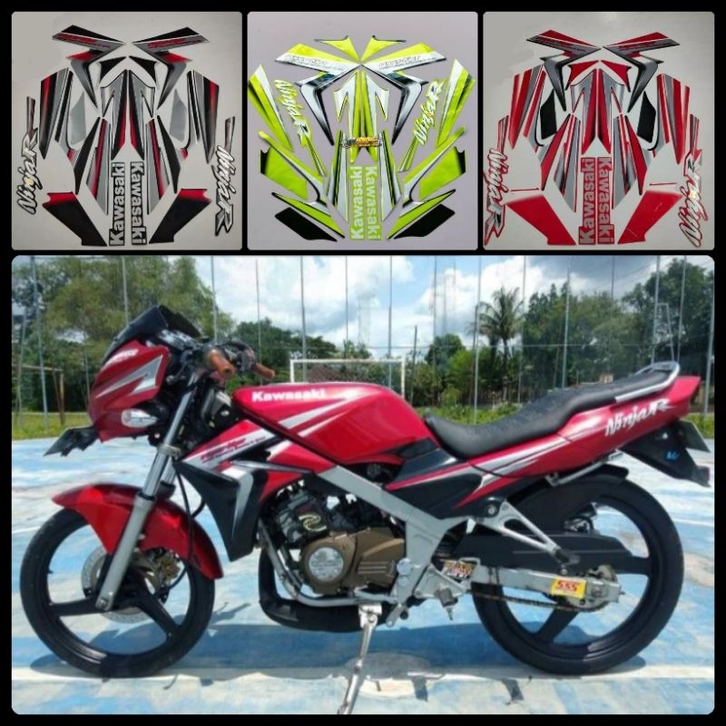 Hijau HITAM MERAH Kawasaki NINJA R 2013 摩托車標準條紋清單紅色黑色綠色