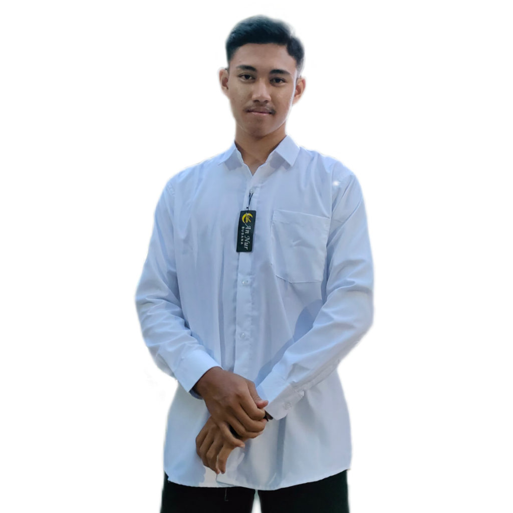 Kemeja PUTIH 男士襯衫成人長袖純白色最新穆斯林系列 annur 服裝