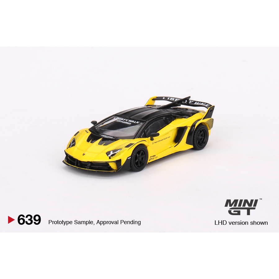 Mini GT 639 蘭博基尼 LB-剪影 WORKS Aventador GT EVO 黃色