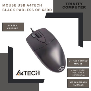 A4tech USB OP 620D USB 黑色 V 型軌道滑鼠