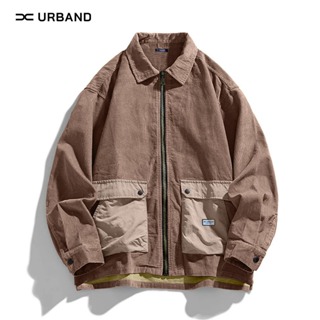 X Urband Absolute 燈芯絨拉鍊復古半派克大衣夾克