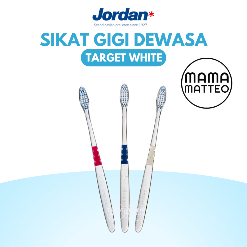 Putih JORDAN Oral Care Medium Target 白色軟牙刷牙刷粉色藍色白色 JORDAN BA