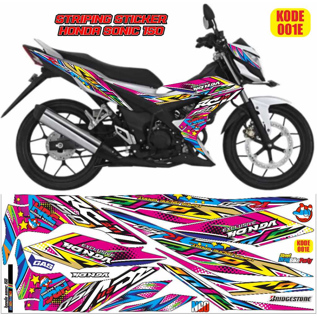 HONDA 貼紙條紋變化本田 Sonic150 摩托車本田 Sonic 150