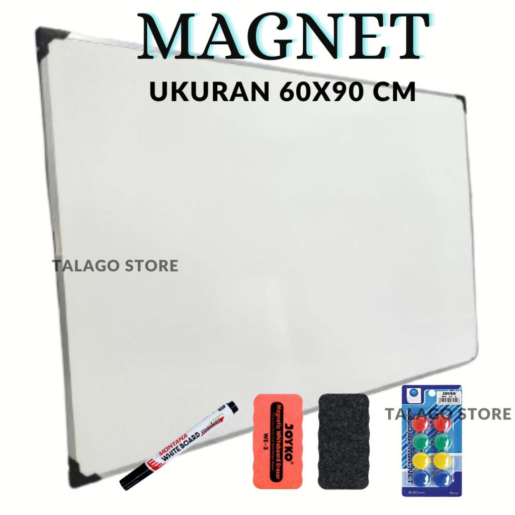 磁性白板白板白板白板白板 60cm x 90cm 免費標記橡皮擦和別針