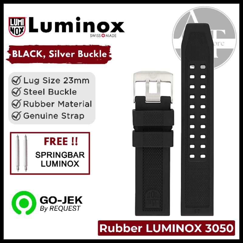 橡膠錶帶 Luminox 3050 3080 8820 23mm 黑銀扣官方原裝