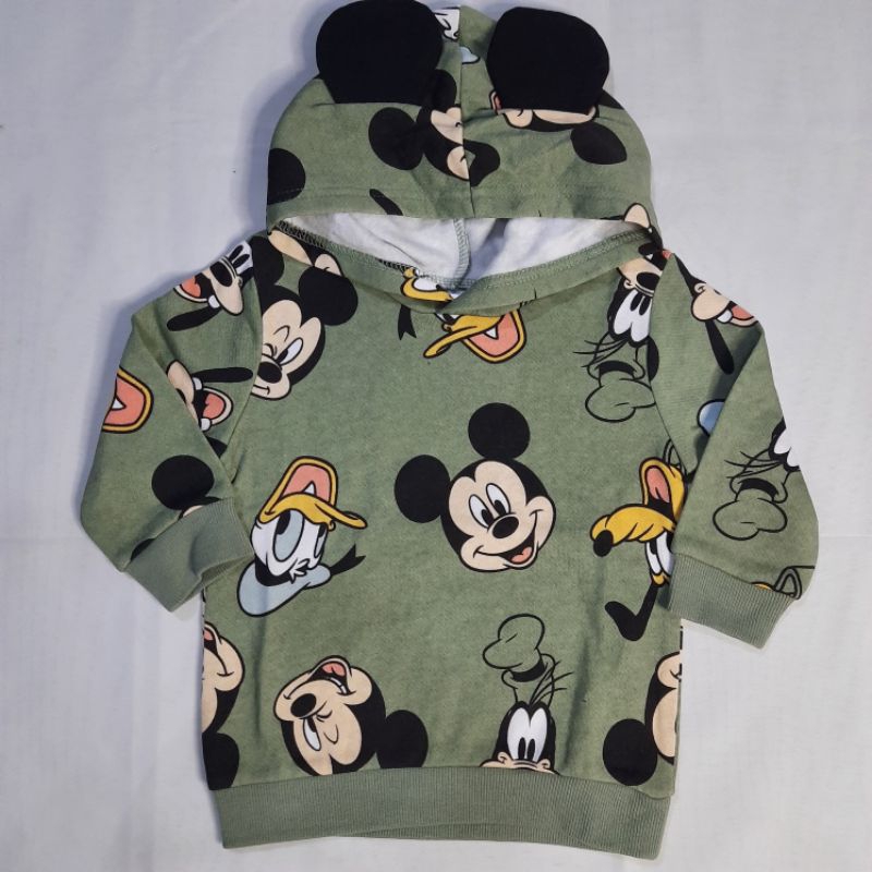 迪士尼綠色米老鼠連帽衫毛衣
