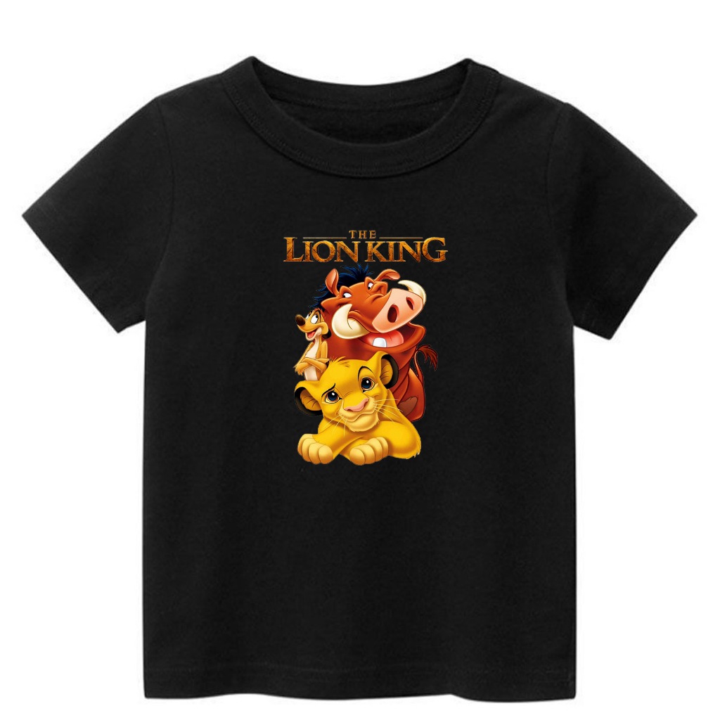 1-12 歲兒童 T 恤獅子王字符圖像絲網印刷