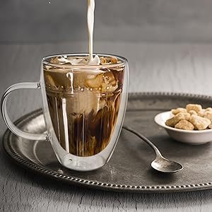Bpa FREE耐熱雙層玻璃杯耐熱玻璃杯咖啡茶杯