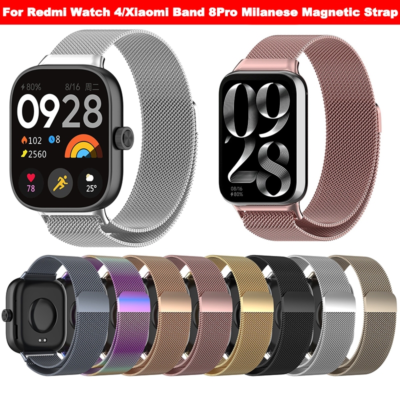 XIAOMI 繩索✨小米手環 8 Pro 米蘭錶帶 Redmi Watch 4 不銹鋼磁性錶帶防水防汗替換錶帶