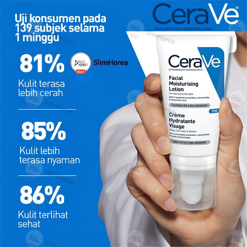 Hitam Cerave PM 面部保濕乳液 52ML 夜間保濕霜含神經酰胺和煙酰胺保濕提亮偽裝黑漬