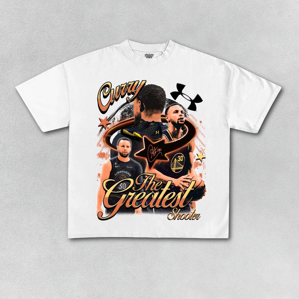 Firstpick Curry NBA 圖形系列 T 恤超大號中性 Kaos Distro 高級精梳 20 年代