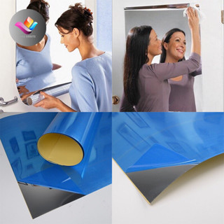 鏡面玻璃牆壁紙貼紙反射鏡 PVC 牆貼 50x100 釐米