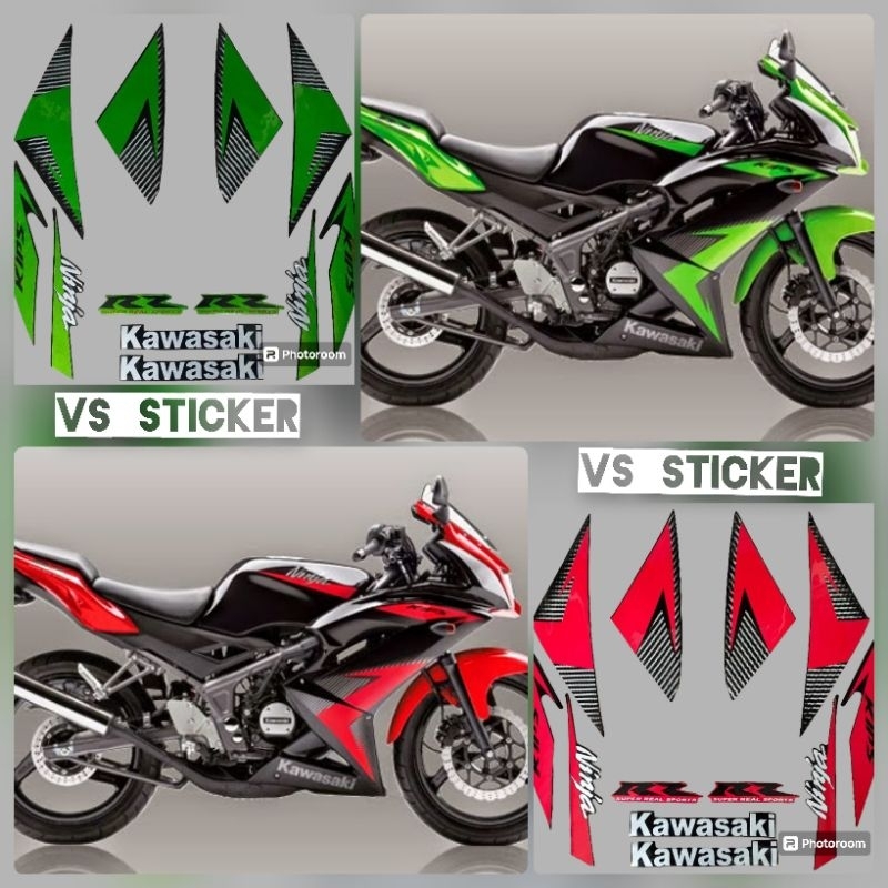 Hijau MERAH HITAM Kawasaki NINJA RR 2014 摩托車標準條紋清單紅色黑色綠色