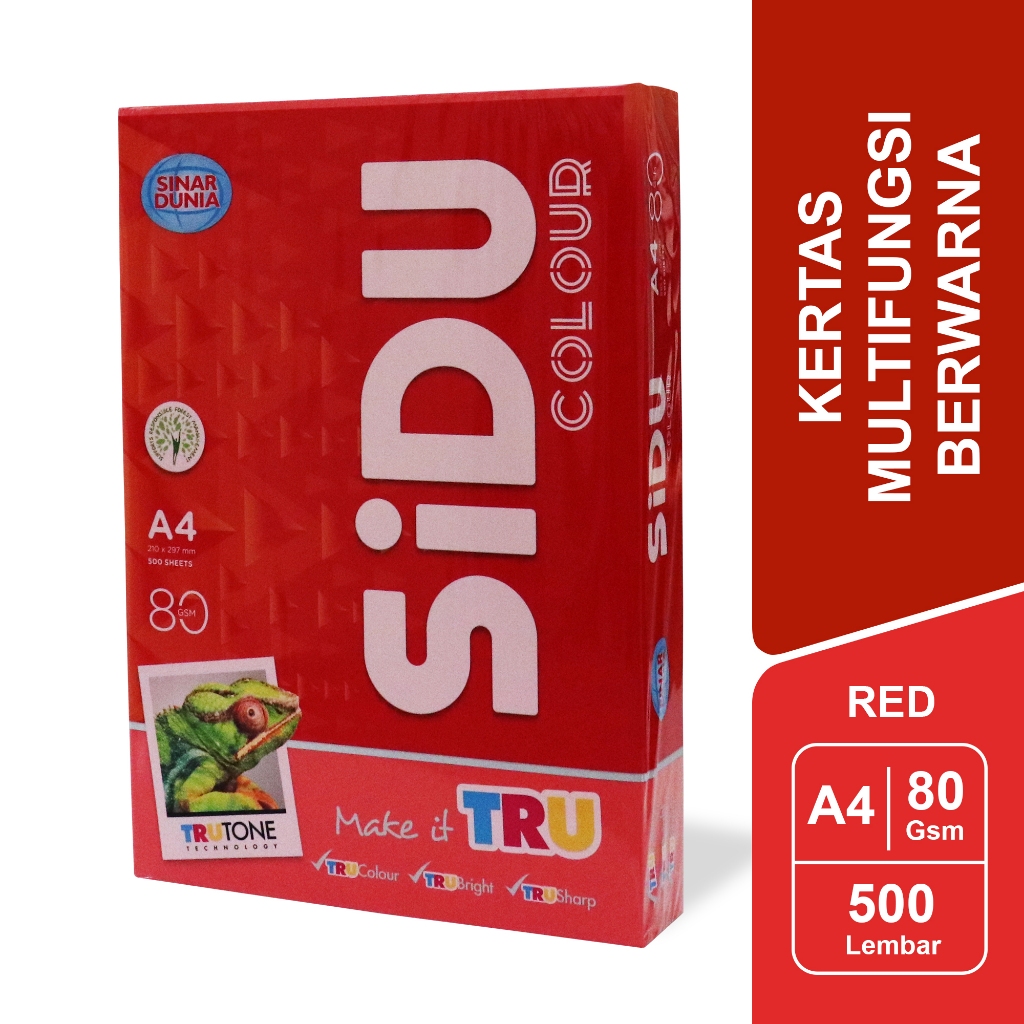 Merah Sidu 複印紙紅色/紅色 80 GSM A4 1 令 SDU CLR 80 A4 250