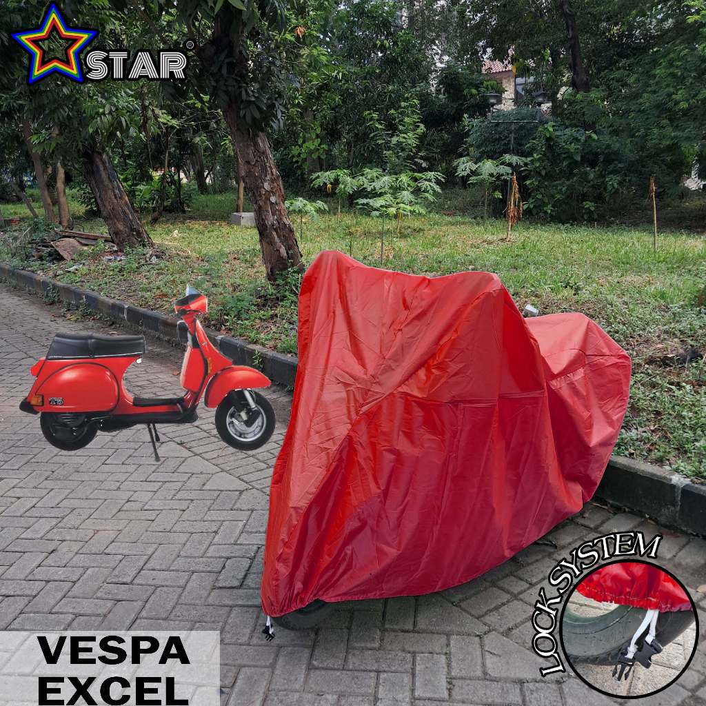 Merah Vespa EXCEL 摩托車罩純紅色 PREMIUM 摩托車罩