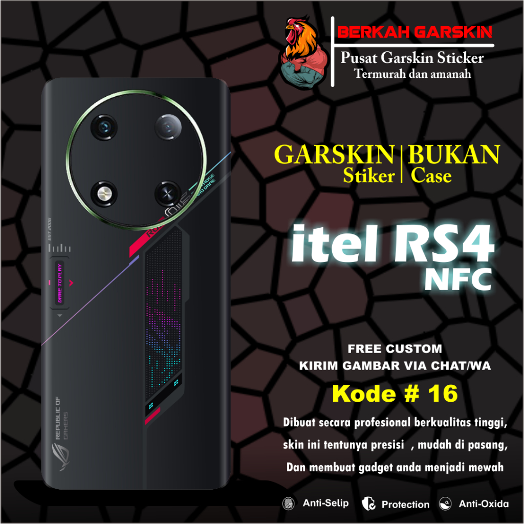 Garskin 貼紙 ITEL RS4 NFC 圖案 16 20 可以要求圖片