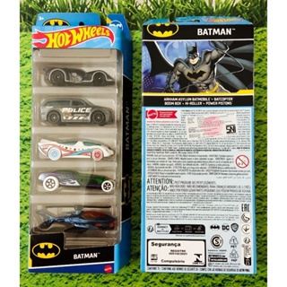 HOT WHEELS 風火輪禮品包含 5 個蝙蝠俠阿卡姆蝙蝠直升機 BOOM BOX HI-ROLLER POWER P