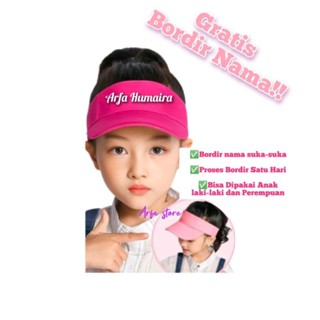 兒童高爾夫帽免費體操帽刺繡名稱男孩女孩帽子