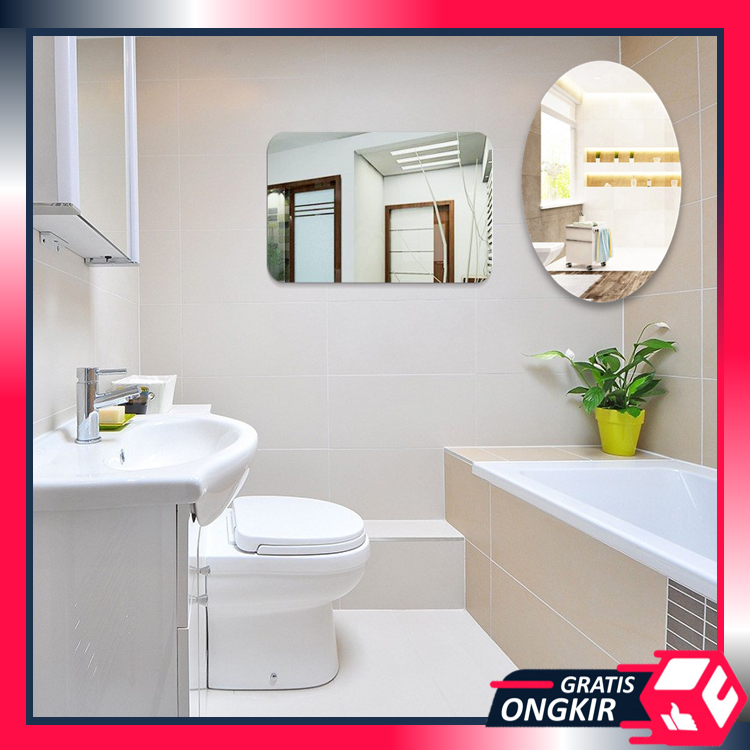 免費送貨 C5369 可拆卸矩形橢圓形鏡子牆貼客廳浴室裝飾亞克力鏡子貼紙