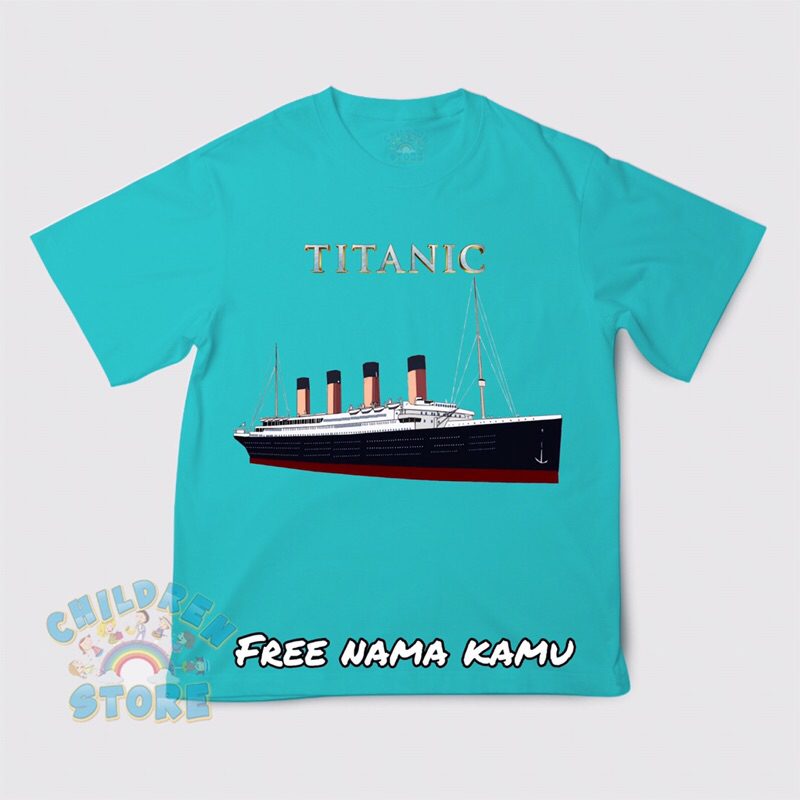 兒童襯衫 T 恤兒童上衣 CUSTOM TITANIC 船圖片中性優質材料