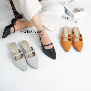 穆勒鞋女式高跟鞋 3 厘米 Navisa 基本系列風織錦 love Walco Vivi nici