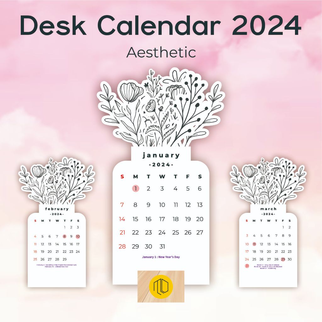 2024年 日曆 花卉日曆 桌曆 月曆