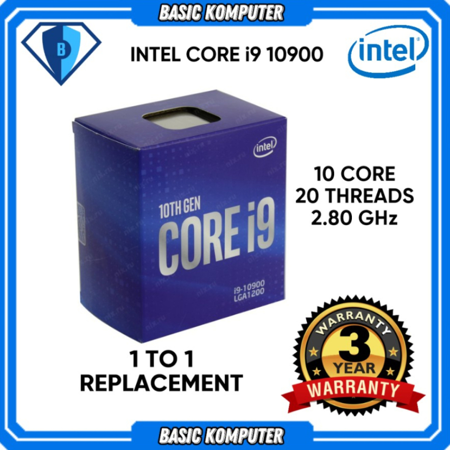 處理器英特爾酷睿 i9 10900 2.8 GHz SOCKET BOX 1200 3 年保修