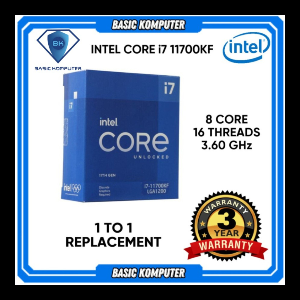 處理器英特爾酷睿 i7 11700KF 3.6 GHz BOX SOCKET 1200 3 年保修