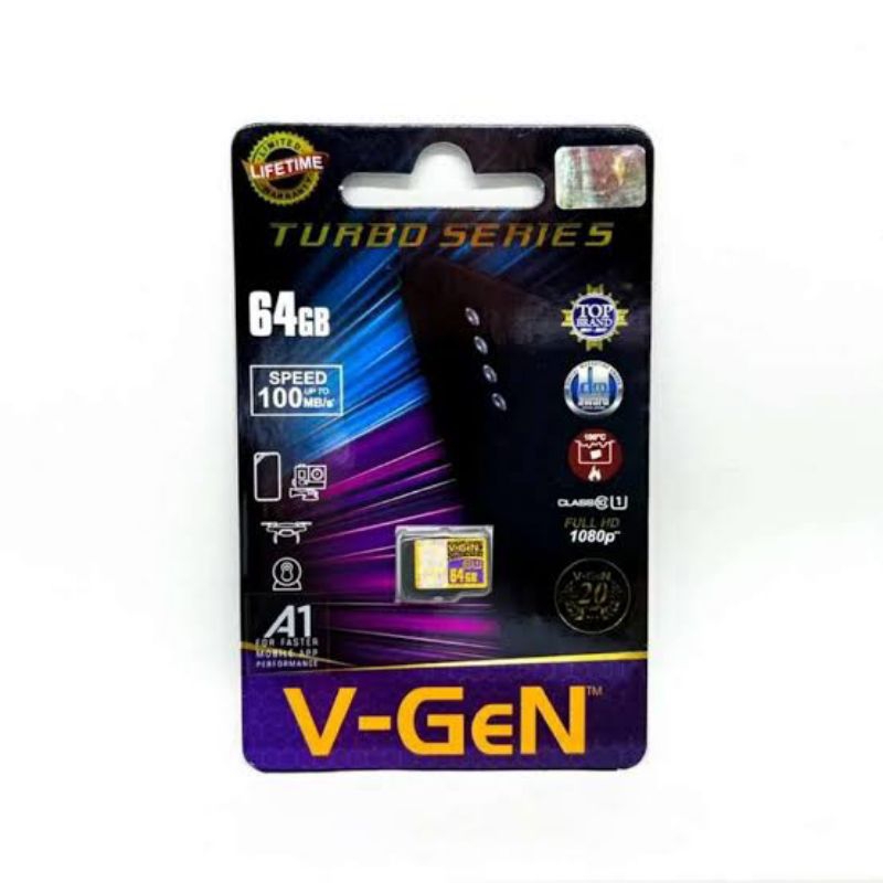 Micro SD 64GB Class 10v-Gen Turbo 系列官方保修 V-Gen 官方