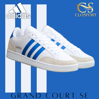 Original 男士運動鞋白色藍色 GRAND COURT SE 最新款三條紋休閒鞋