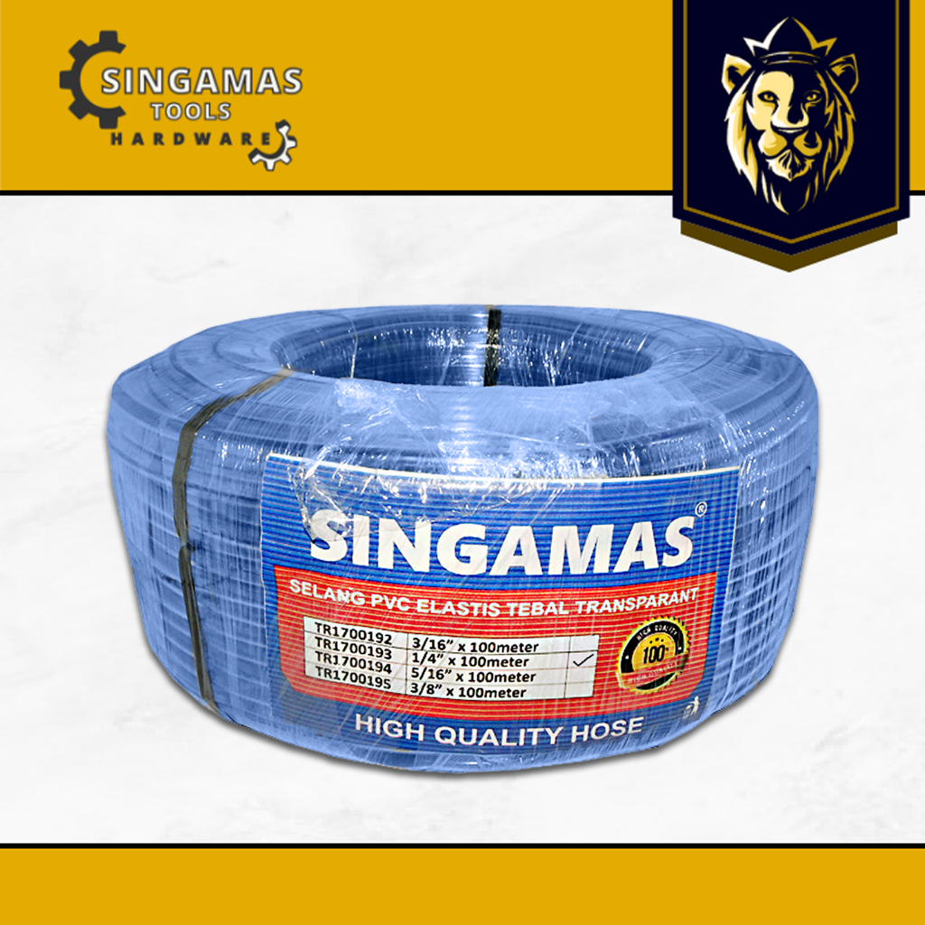 Singamas 透明厚彈性 PVC 水管 1/4 x 100 m