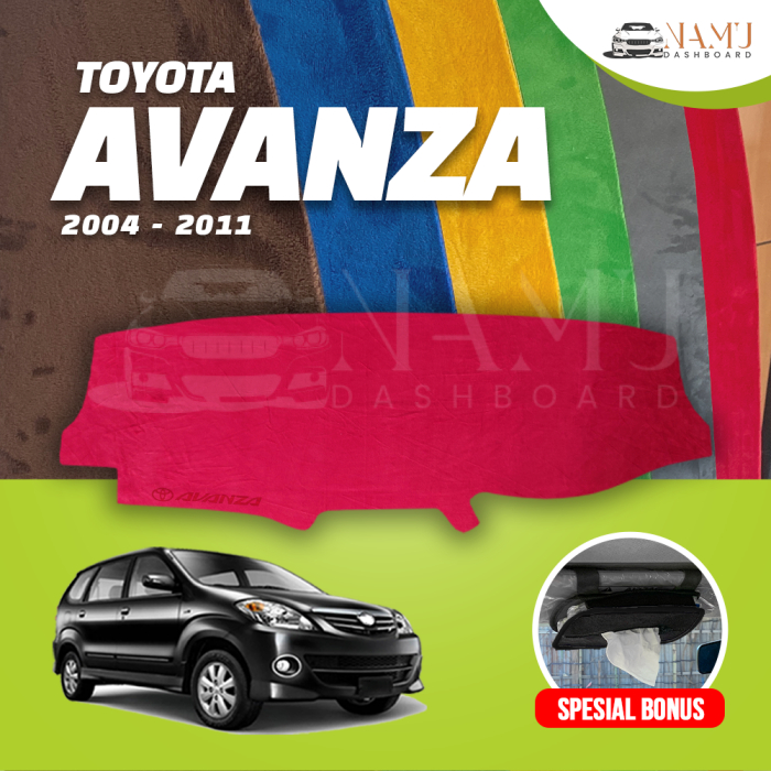 Avanza 汽車儀表板毛皮墊蓋地毯儀表板保護器豐田 2004 2005 2006 2007 2008 2009 201