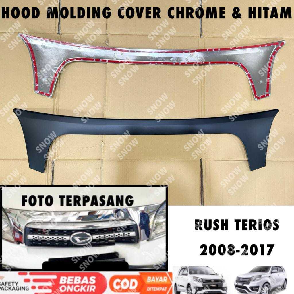 Hitam MESIN 引擎蓋成型列表舊 Terios Rush Hood 2008 2011 2015 2017 黑色
