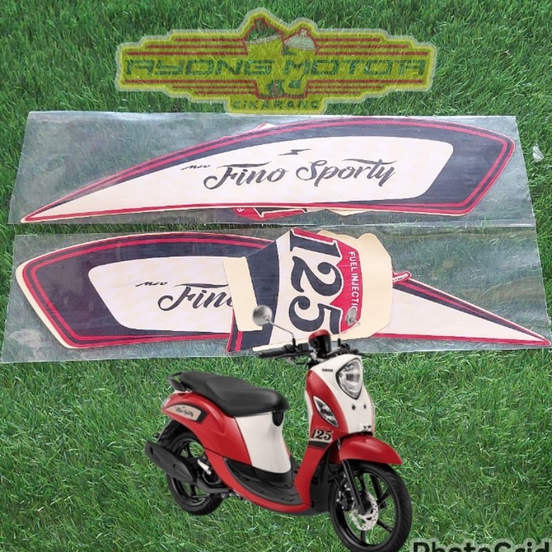 山葉 Merah 條紋 Yamaha Fino Sporty 125 2023 紅色