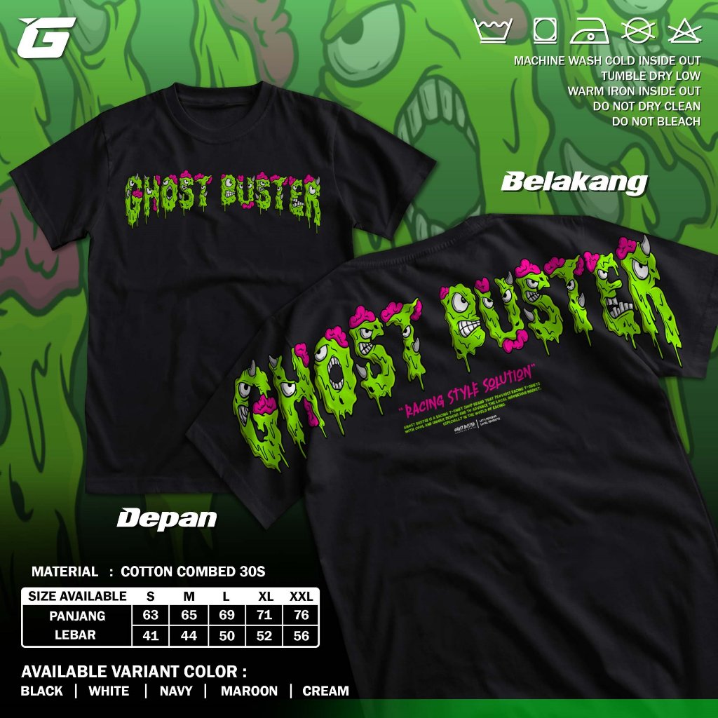 T 恤 Ghost Buster 賽車風格解決方案襯衫 Distro 摩托車 Sogan T 恤汽車 GBA3869