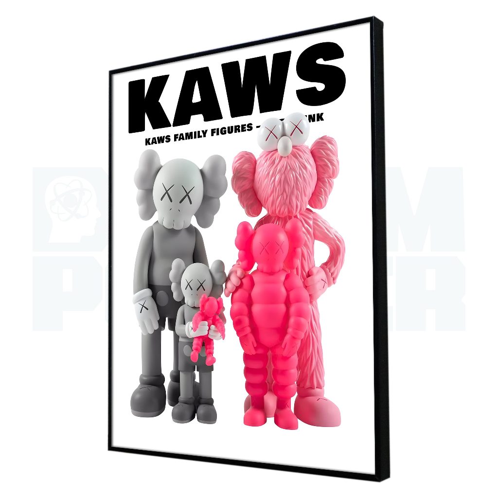 Kaws Hypebeast 家庭公仔框架海報
