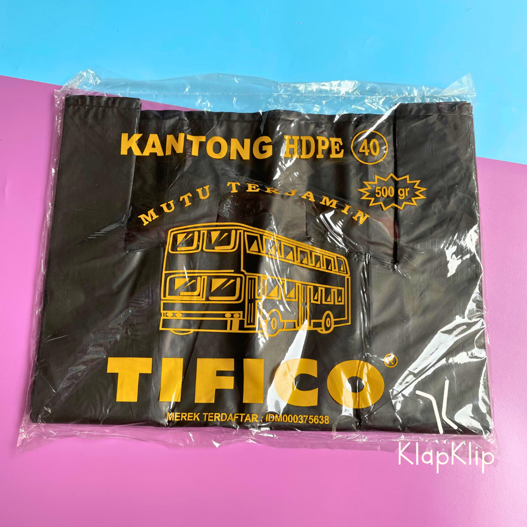 Hitam Crackle HDPE Tifico Uk 40 黑色厚材料剛性 Crackle Tifico 垃圾袋黑色